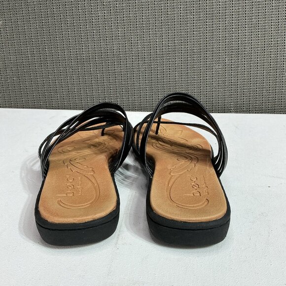 BOC Born Sandals Women Black Strappy Slip On Cushioned Foam Insole Flat Heel S8 - Picture 5 of 8